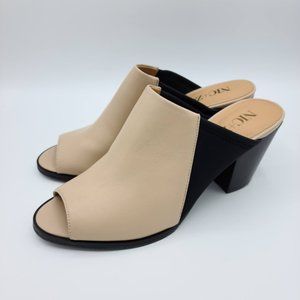 NIC + ZOE Kennedy Mule In Bone Leather Colorblock Heels 7.5